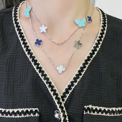 [⭐Hinora Jewelry]LUCKY CLOVER SILVER 11 MOTIF NECKLACE