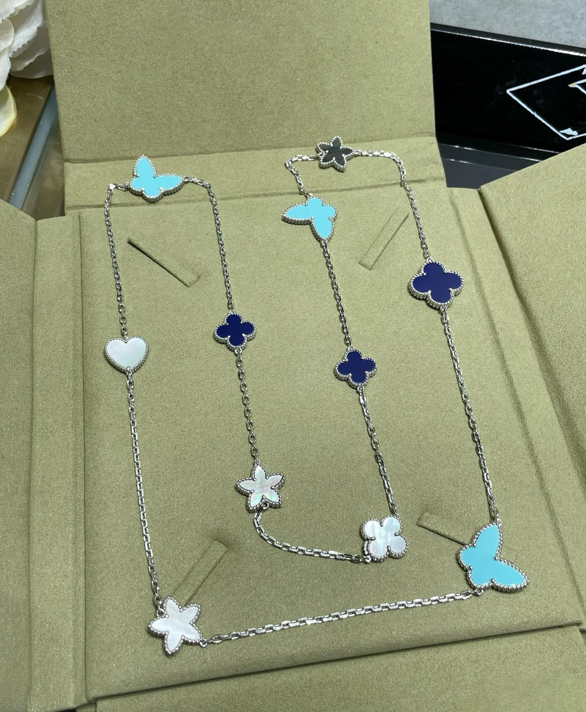 [⭐Hinora Jewelry]LUCKY CLOVER SILVER 11 MOTIF NECKLACE