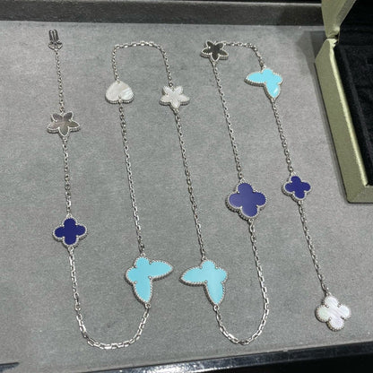 [⭐Hinora Jewelry]LUCKY CLOVER SILVER 11 MOTIF NECKLACE