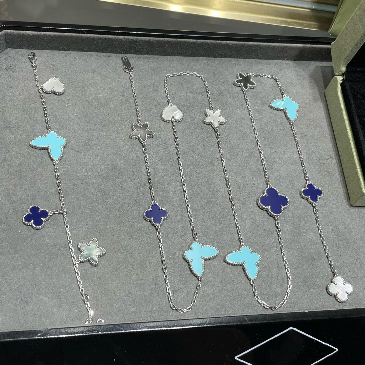 [⭐Hinora Jewelry]LUCKY CLOVER SILVER 11 MOTIF NECKLACE