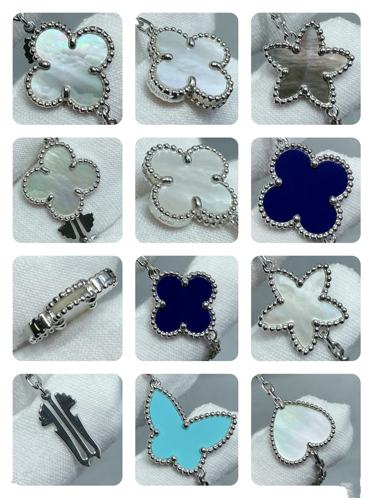 [⭐Hinora Jewelry]LUCKY CLOVER SILVER 11 MOTIF NECKLACE