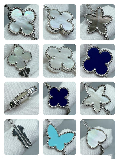 [⭐Hinora Jewelry]LUCKY CLOVER SILVER 11 MOTIF NECKLACE