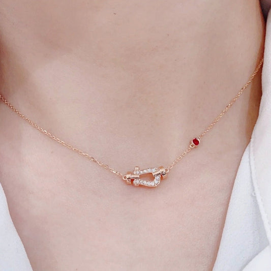 [⭐Hinora Jewelry]FORCE 10 DIAMOND PINK GOLD NECKLACE