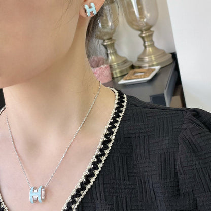 [⭐Hinora Jewelry]POP H SKY BLUE NECKLACE