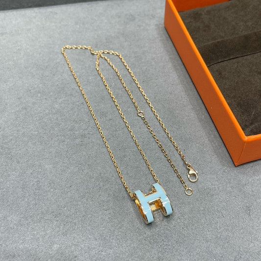 [⭐Hinora Jewelry]POP H SKY BLUE NECKLACE