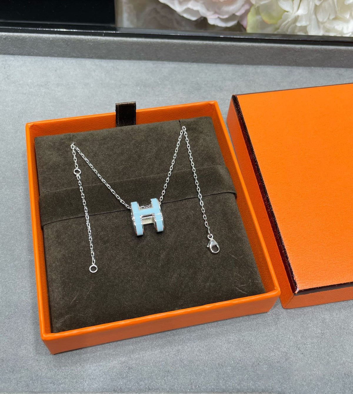 [⭐Hinora Jewelry]POP H SKY BLUE NECKLACE