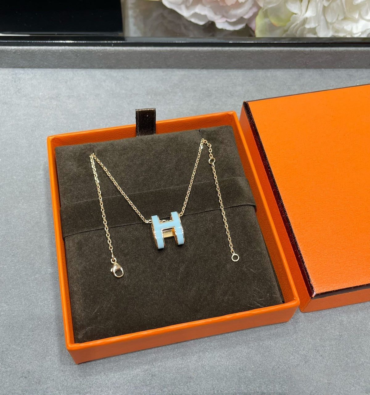 [⭐Hinora Jewelry]POP H SKY BLUE NECKLACE