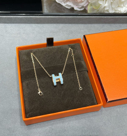 [⭐Hinora Jewelry]POP H SKY BLUE NECKLACE