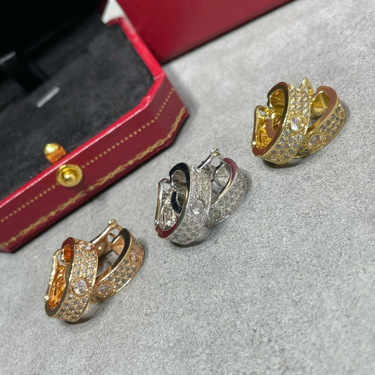 [⭐Hinora Jewelry]LOVE 5.5MM DIAMOND PAVED EARRINGS