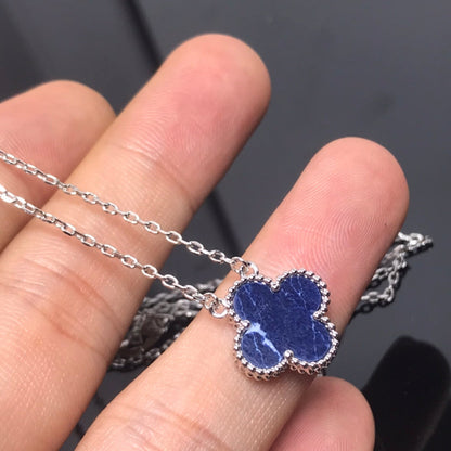 [⭐Hinora Jewelry]CLOVER PIETERSITE SILVER LONG NECKLACE