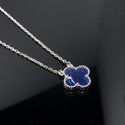 [⭐Hinora Jewelry]CLOVER PIETERSITE SILVER LONG NECKLACE