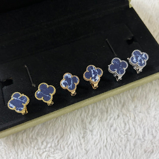 [⭐Hinora Jewelry]CLOVER PIETERSITE MEDIUM STUD EARRINGS
