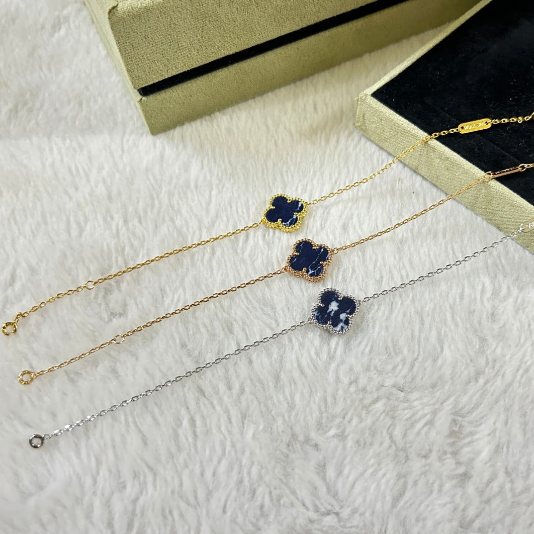 [⭐Hinora Jewelry]CLOVER 1 MOTIF PIETERSITE BRACELET