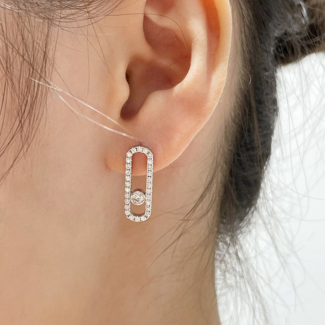 [⭐Hinora Jewelry]MOVE UNO STUD DIAMOND PAVED EARRINGS