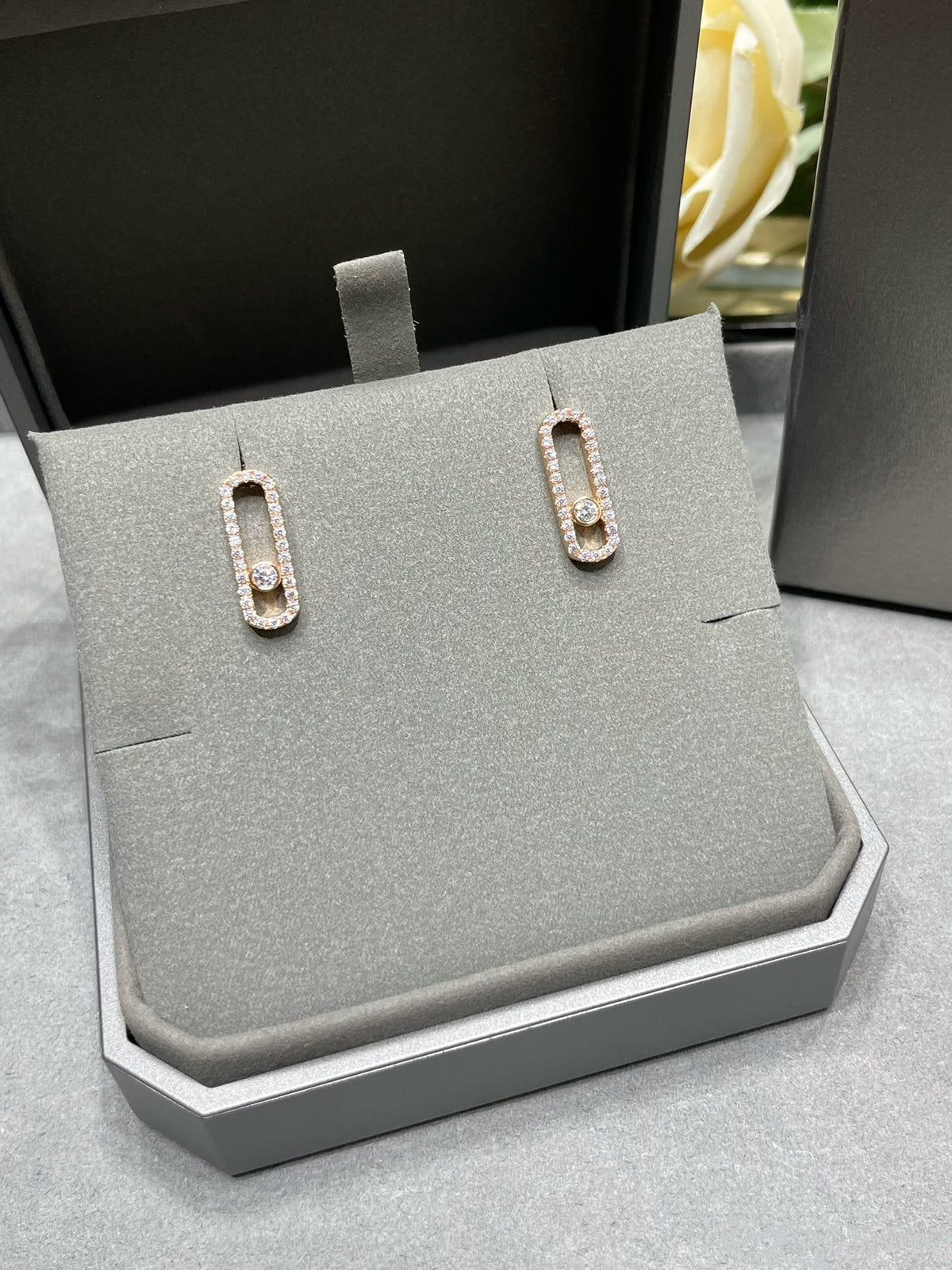 [⭐Hinora Jewelry]MOVE UNO STUD DIAMOND PAVED EARRINGS