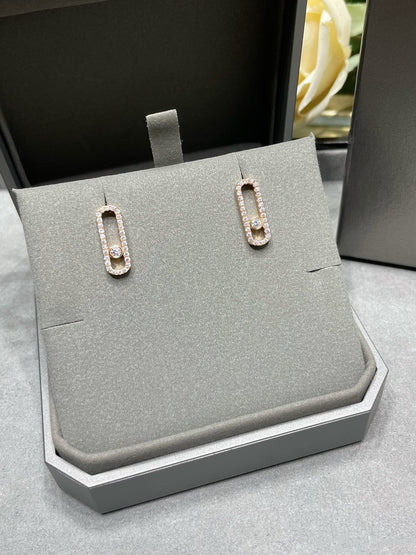 [⭐Hinora Jewelry]MOVE UNO STUD DIAMOND PAVED EARRINGS