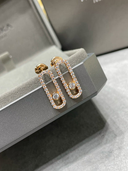 [⭐Hinora Jewelry]MOVE UNO STUD DIAMOND PAVED EARRINGS