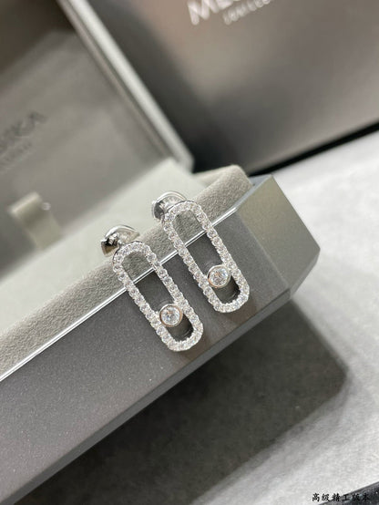 [⭐Hinora Jewelry]MOVE UNO STUD DIAMOND PAVED EARRINGS