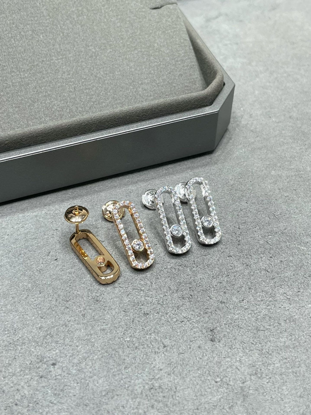 [⭐Hinora Jewelry]MOVE UNO STUD DIAMOND PAVED EARRINGS