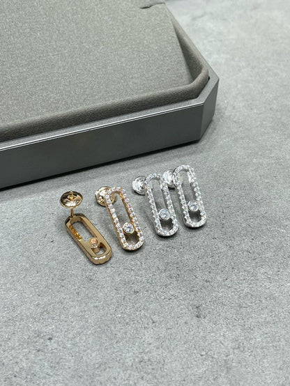 [⭐Hinora Jewelry]MOVE UNO STUD DIAMOND PAVED EARRINGS