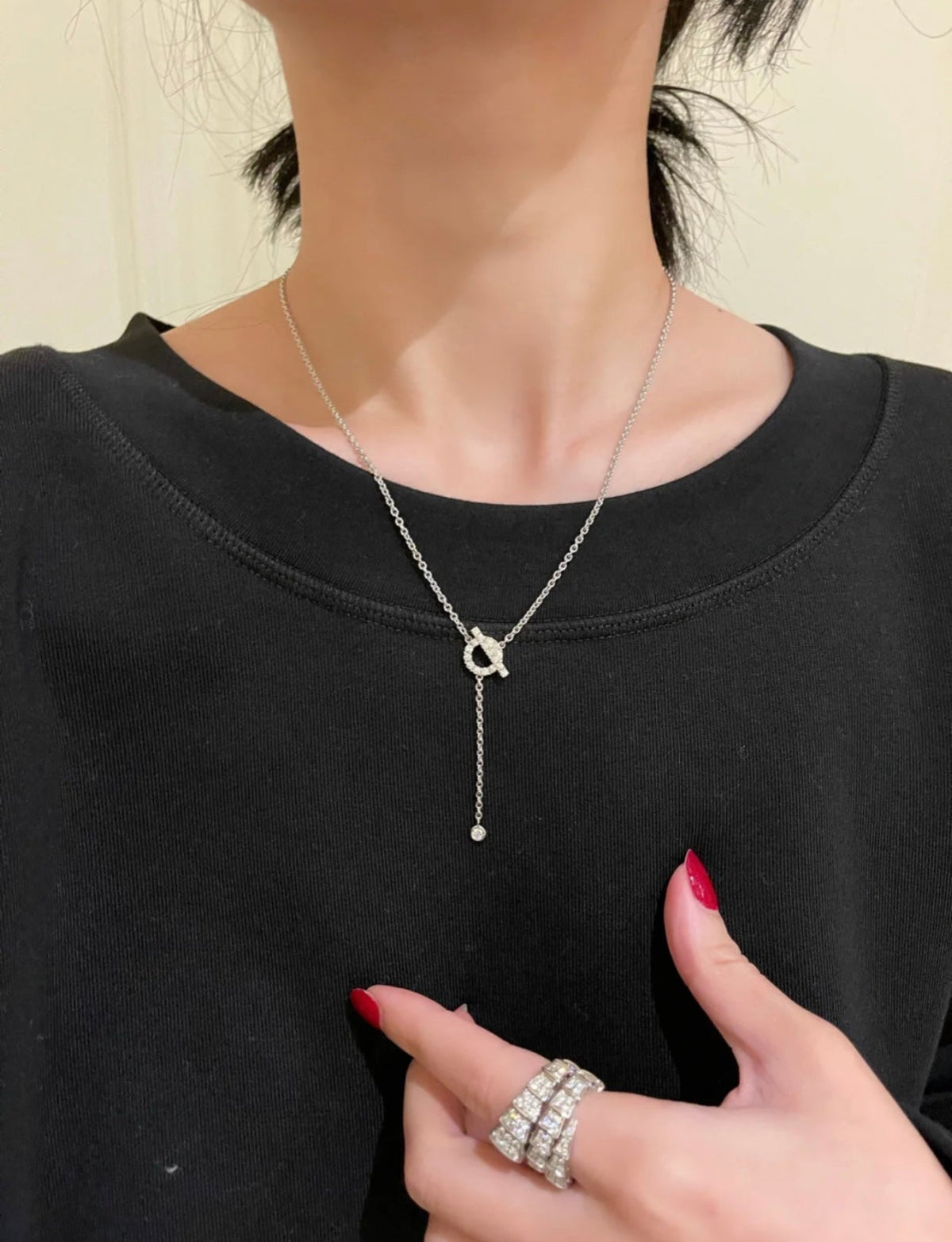 [⭐Hinora Jewelry]FINESSE SILVER DIAMOND NECKLACE