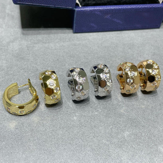 [⭐Hinora Jewelry]BEE LOVE DIAMOND HOOP EARRINGS