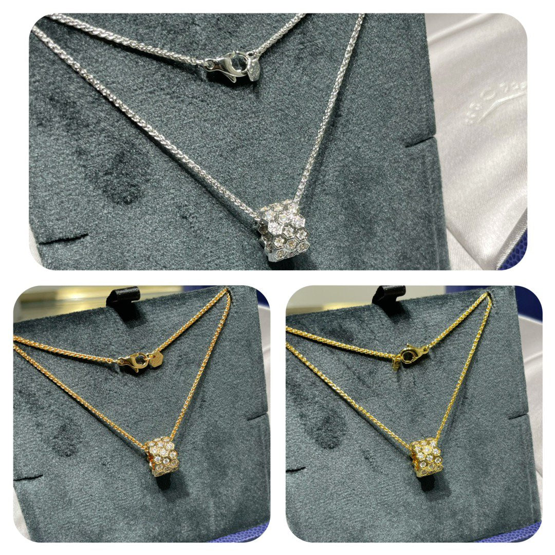 [⭐Hinora Jewelry]BEE LOVE DIAMOND PAVED 3 ROW NECKLACE