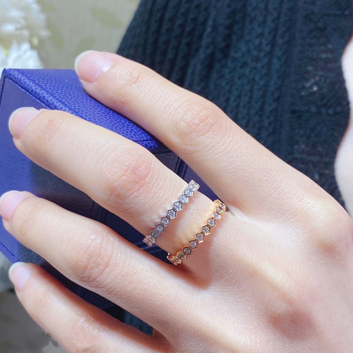 [⭐Hinora Jewelry]BEE LOVE DIAMOND PAVED SMALL RING