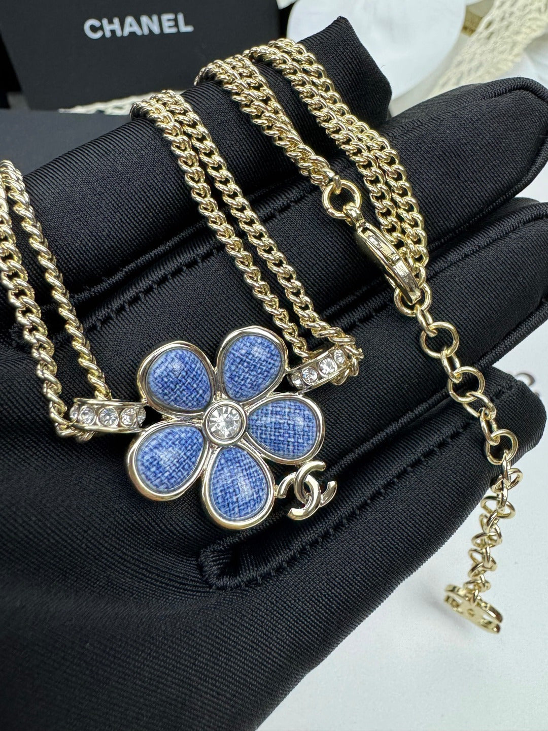 [⭐Hinora Jewelry]New Blue Floral Double-Layer Necklace