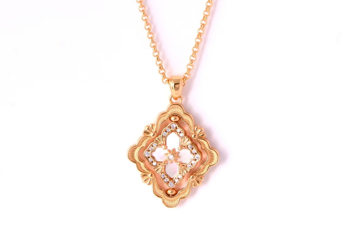 [⭐Hinora Jewelry] B.C.L ENAMEL ROTATING SINGLE-DIAMOND NECKLACE（Various colors）