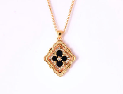 [⭐Hinora Jewelry] B.C.L ENAMEL ROTATING SINGLE-DIAMOND NECKLACE（Various colors）