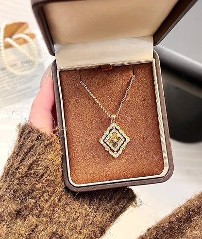 [⭐Hinora Jewelry] B.C.L ENAMEL ROTATING SINGLE-DIAMOND NECKLACE（Various colors）