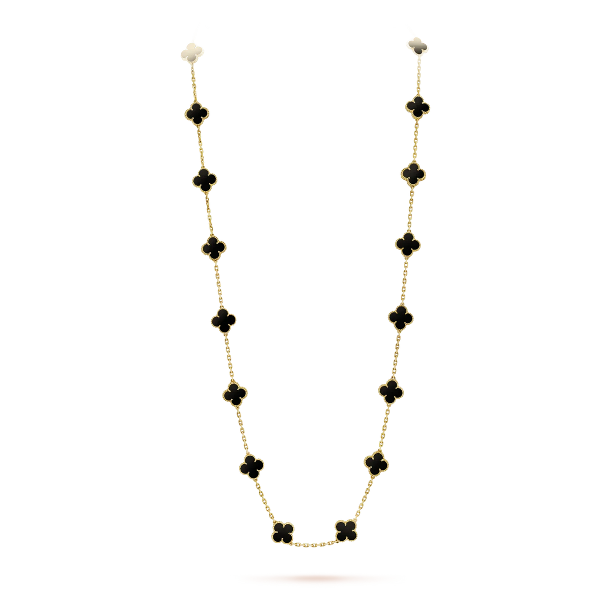[⭐Hinora Jewelry]CLOVER 20 MOTIFS ONYX NECKLACE