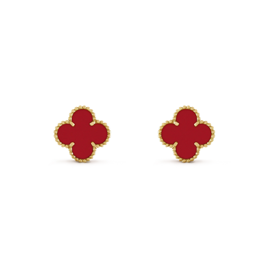 [⭐Hinora Jewelry]CLOVER MINI 9.5MM CARNELIAN EARRINGS