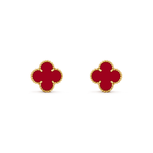 [⭐Hinora Jewelry]CLOVER MEDIUM 1 MOTIFS CARNELIAN  EARRINGS