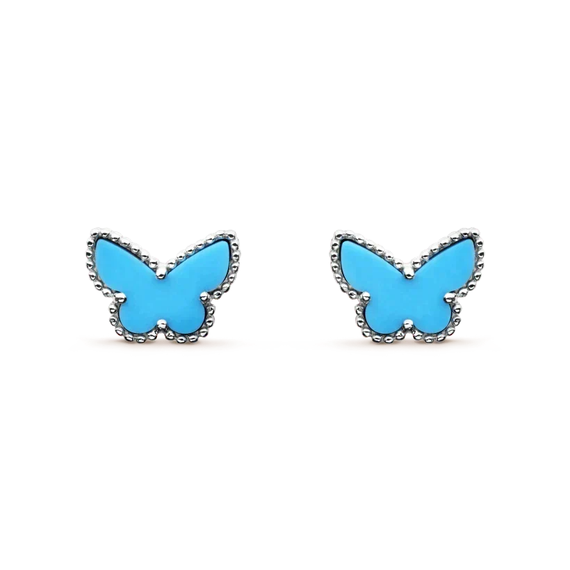 [⭐Hinora Jewelry]BUTTERFLY TURQUOISE EARRINGS SILVER