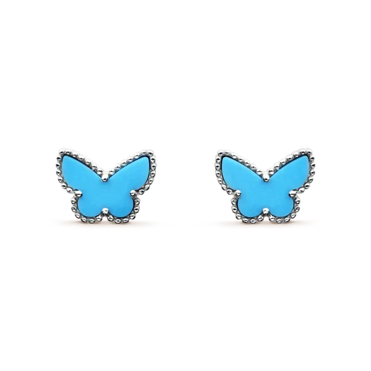 [⭐Hinora Jewelry]BUTTERFLY TURQUOISE EARRINGS SILVER