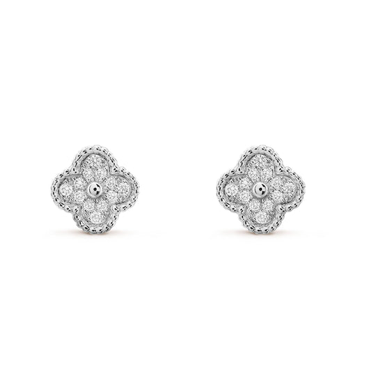 [⭐Hinora Jewelry]CLOVER MINI DIAMOND STUD EARRINGS