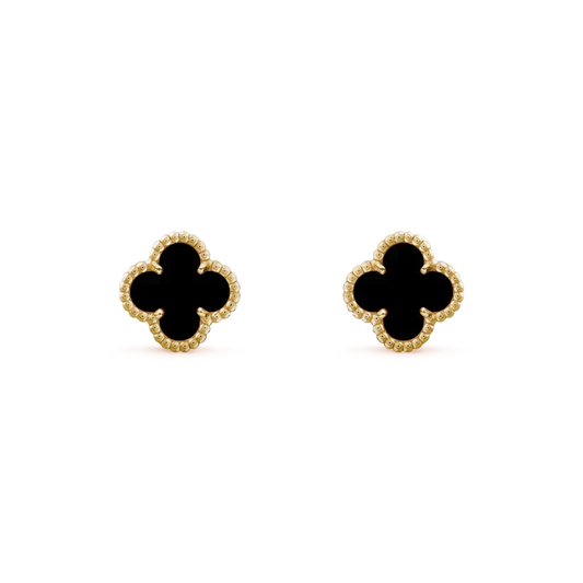 [⭐Hinora Jewelry]CLOVER MINI 9.5MM BLACK MOP EARRINGS