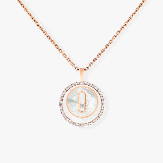 [⭐Hinora Jewelry]Demo MOVE 1 DIAMOND WHITE MOTHER OF PEARL PINK GOLD DIAMOND NECKLACE