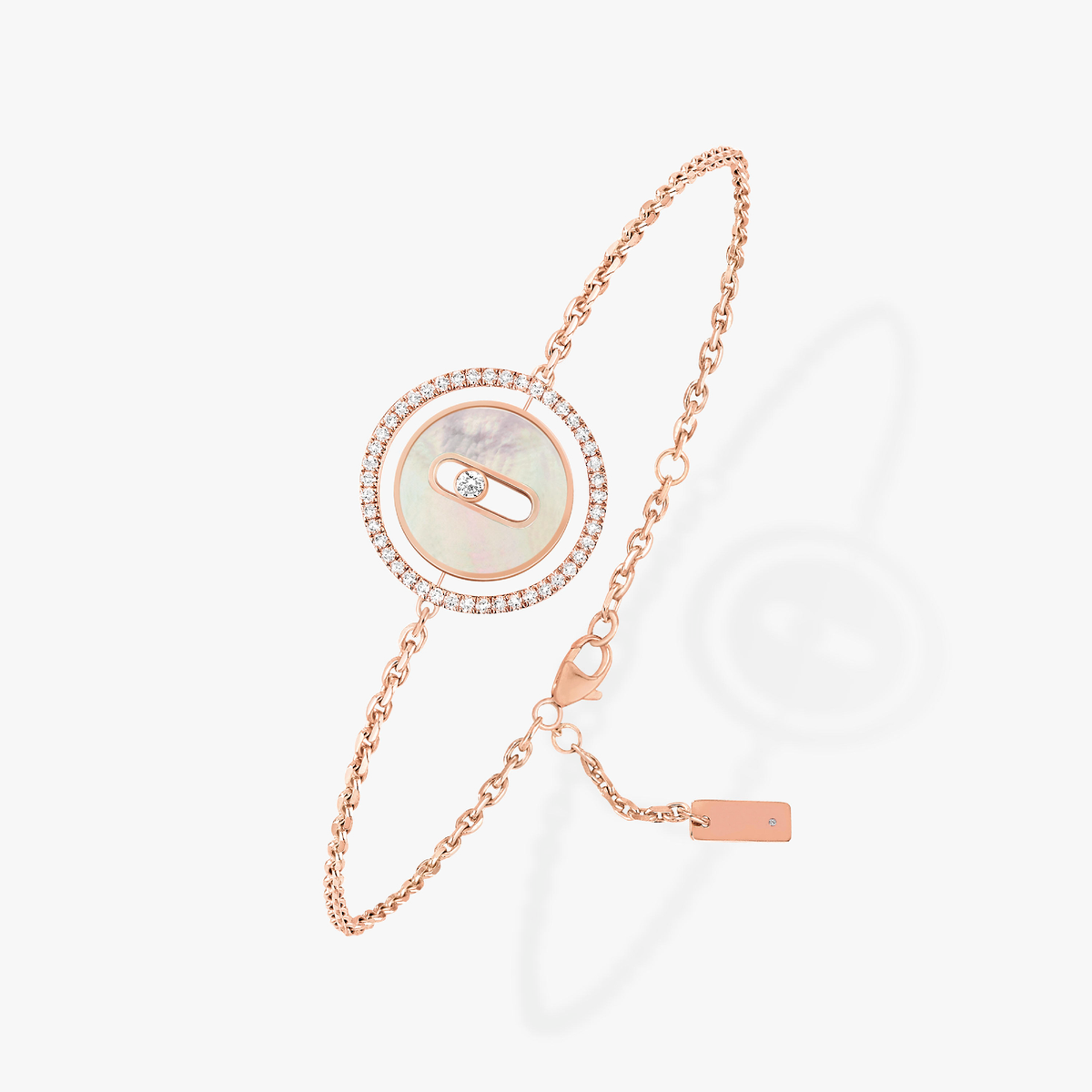 [⭐Hinora Jewelry]Demo MOVE WHITE MOTHER OF PEARL PINK GOLD DIAMOND BRACELET