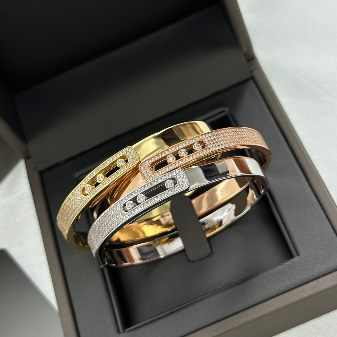 [⭐Hinora Jewelry]Move Noa Rose Gold Pavé Diamond Bangle Bracelet