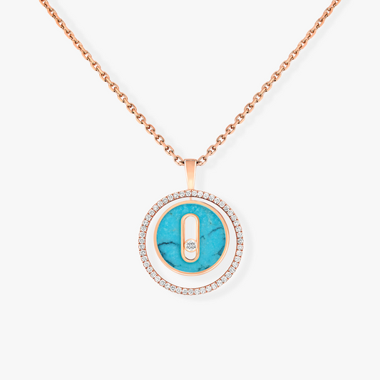 [⭐Hinora Jewelry]Demo MOVE 1 DIAMOND TURQUOISE PINK GOLD DIAMOND NECKLACE