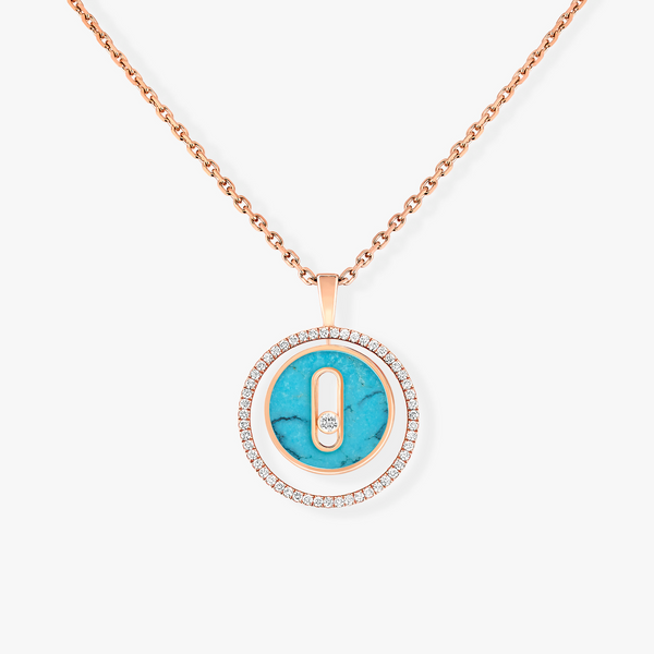 [⭐Hinora Jewelry]Demo MOVE 1 DIAMOND TURQUOISE PINK GOLD DIAMOND NECKLACE