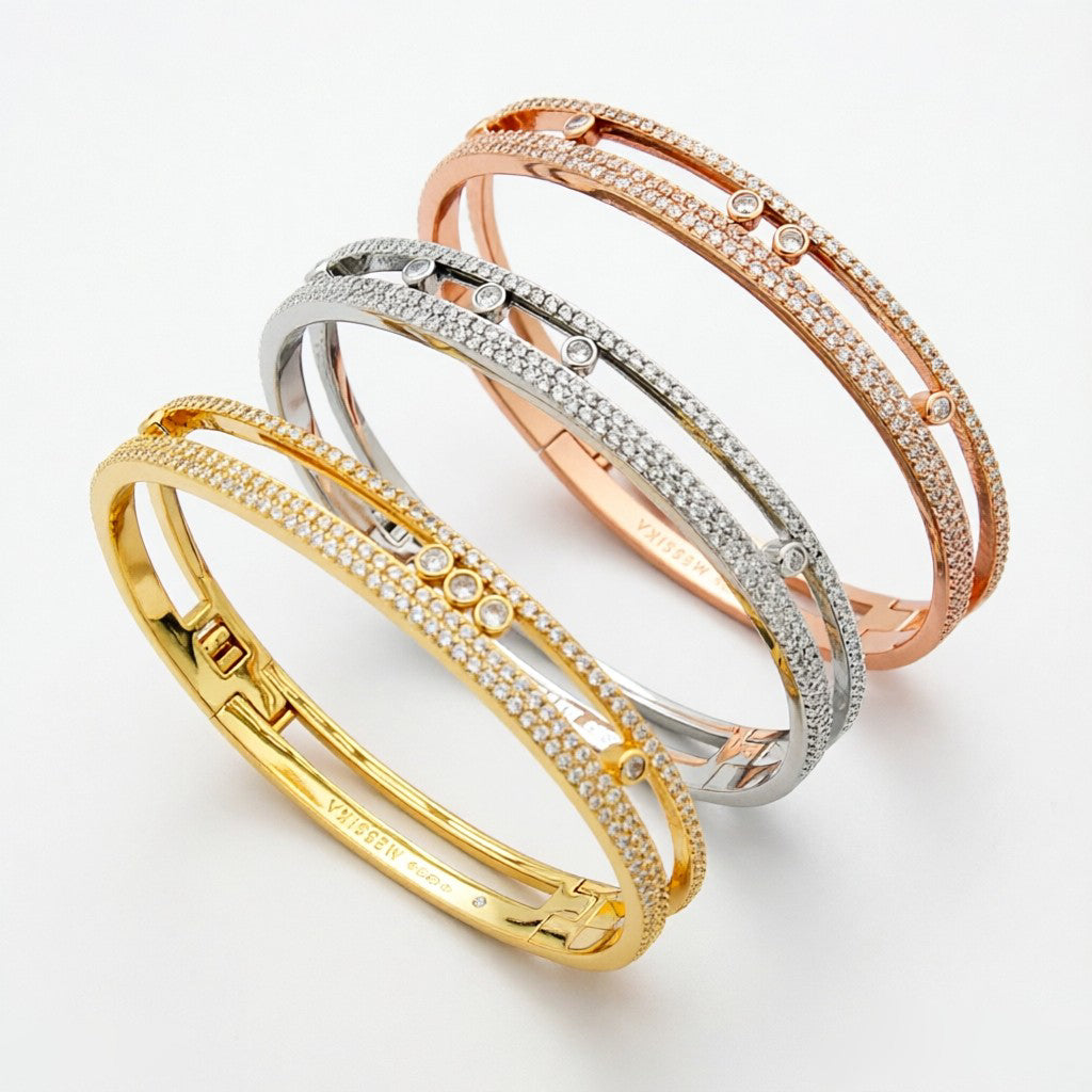 [⭐Hinora Jewelry]Move Romane pavé bangle