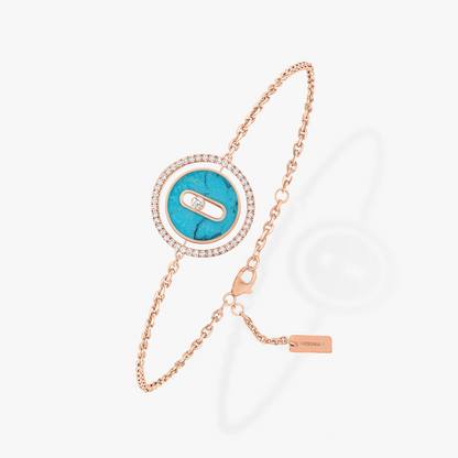 [⭐Hinora Jewelry]Demo MOVE TURQUOISE PINK GOLD DIAMOND BRACELET