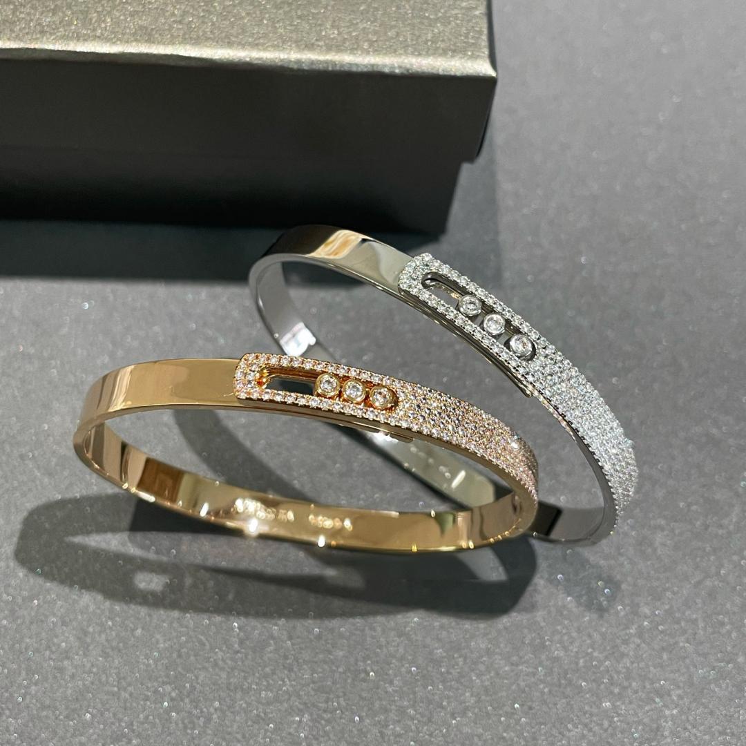[⭐Hinora Jewelry]Move Noa Rose Gold Pavé Diamond Bangle Bracelet