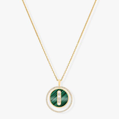 [⭐Hinora Jewelry]Demo MOVE 3 DIAMOND MALACHITE GOLD DIAMOND NECKLACE