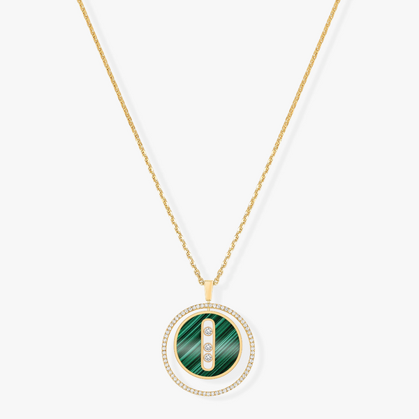 [⭐Hinora Jewelry]Demo MOVE 3 DIAMOND MALACHITE GOLD DIAMOND NECKLACE