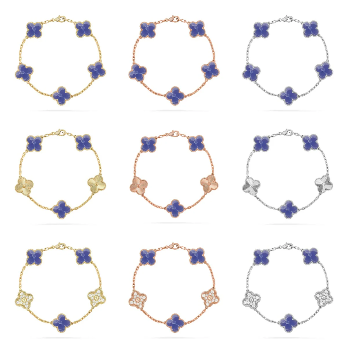 [⭐Hinora Jewelry]CLOVER 5 MOTIF BLUE VEINS BRACELET COLLECTION